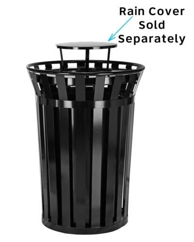 Outdoor Metal Waste Receptacle Commercial Trash Can
